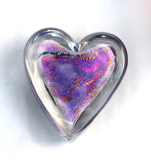 Click to view detail for DB-967 Paperweight - Heart Purple $52
